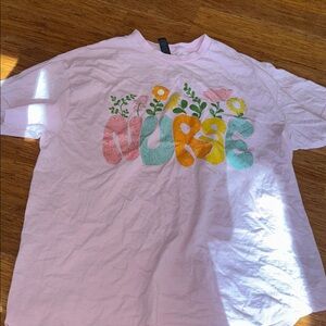 Colorful Nurse T-Shirt with Floral Print